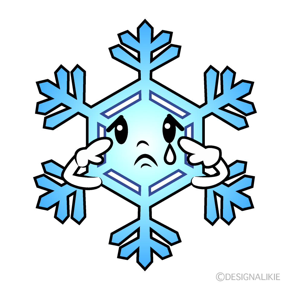 かわいい悲しい雪の結晶イラスト