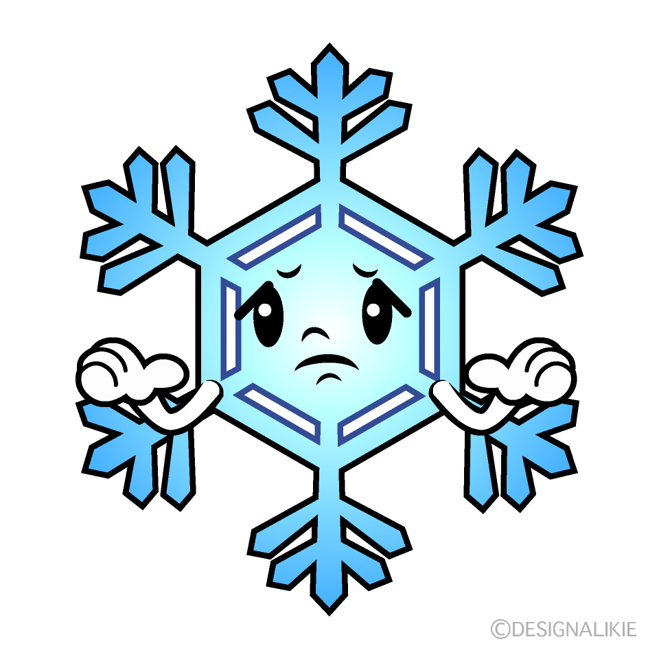 かわいい困る雪の結晶イラスト