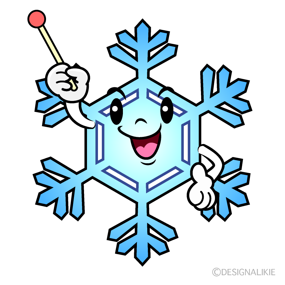 かわいい説明する雪の結晶イラスト