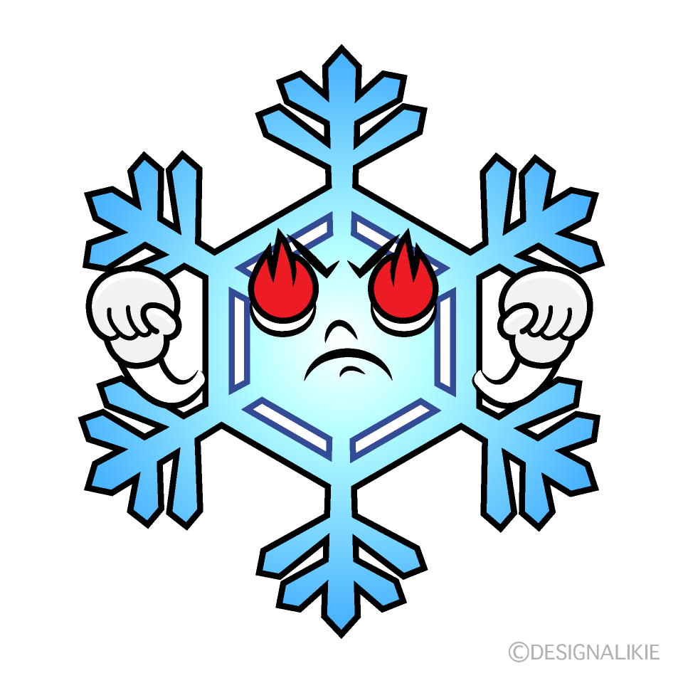 かわいい燃える雪の結晶イラスト
