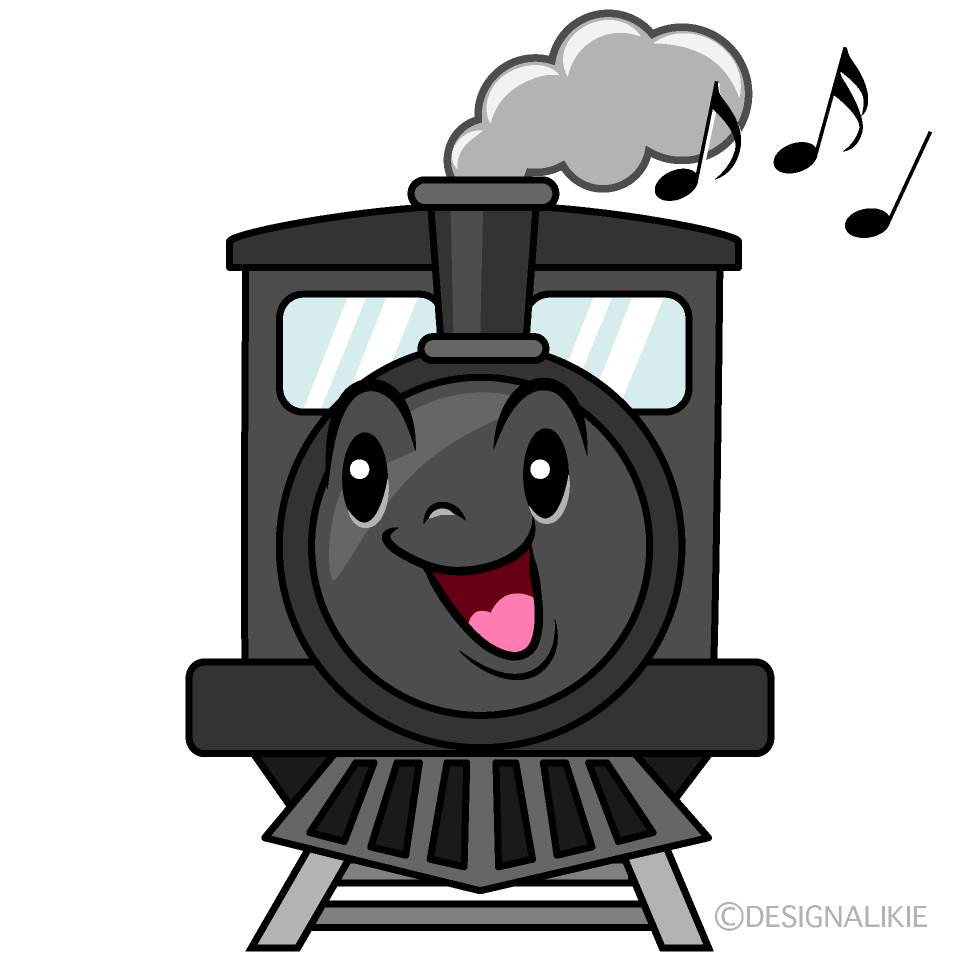 かわいい歌う機関車イラスト