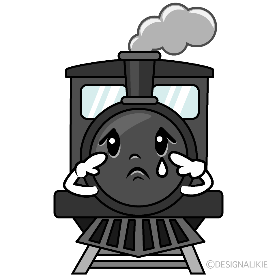 かわいい悲しい機関車イラスト
