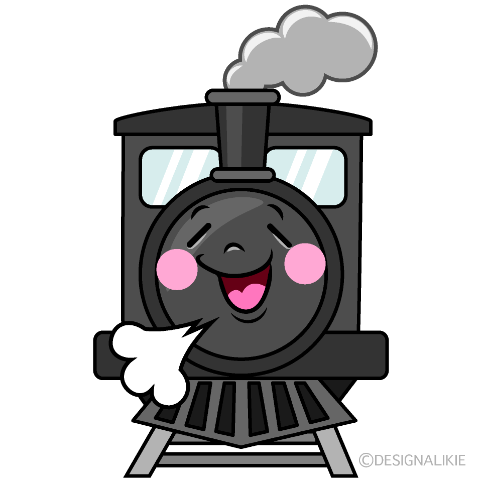かわいいほっとする機関車イラスト