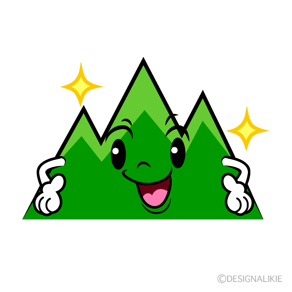 かわいい自信満々な山イラスト