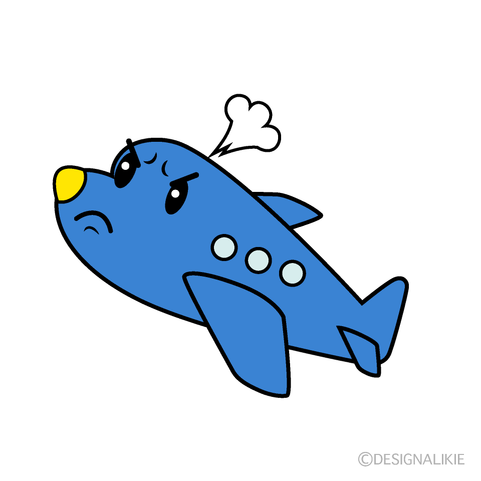 Cute Angry Small Jet Clipart