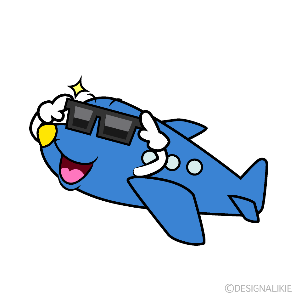 Cute Sunglasses Small Jet Clipart