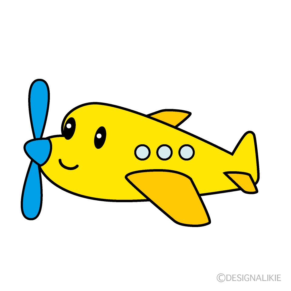 かわいいプロペラ機イラスト