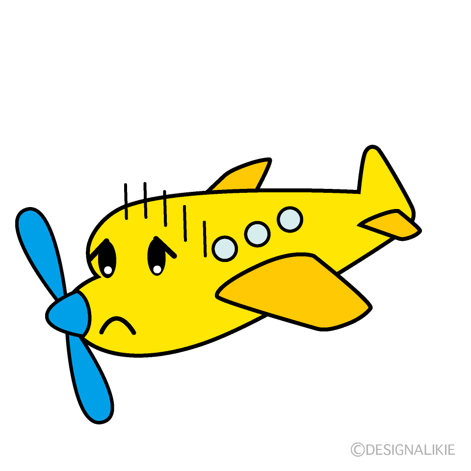 かわいいお辞儀するプロペラ機イラスト