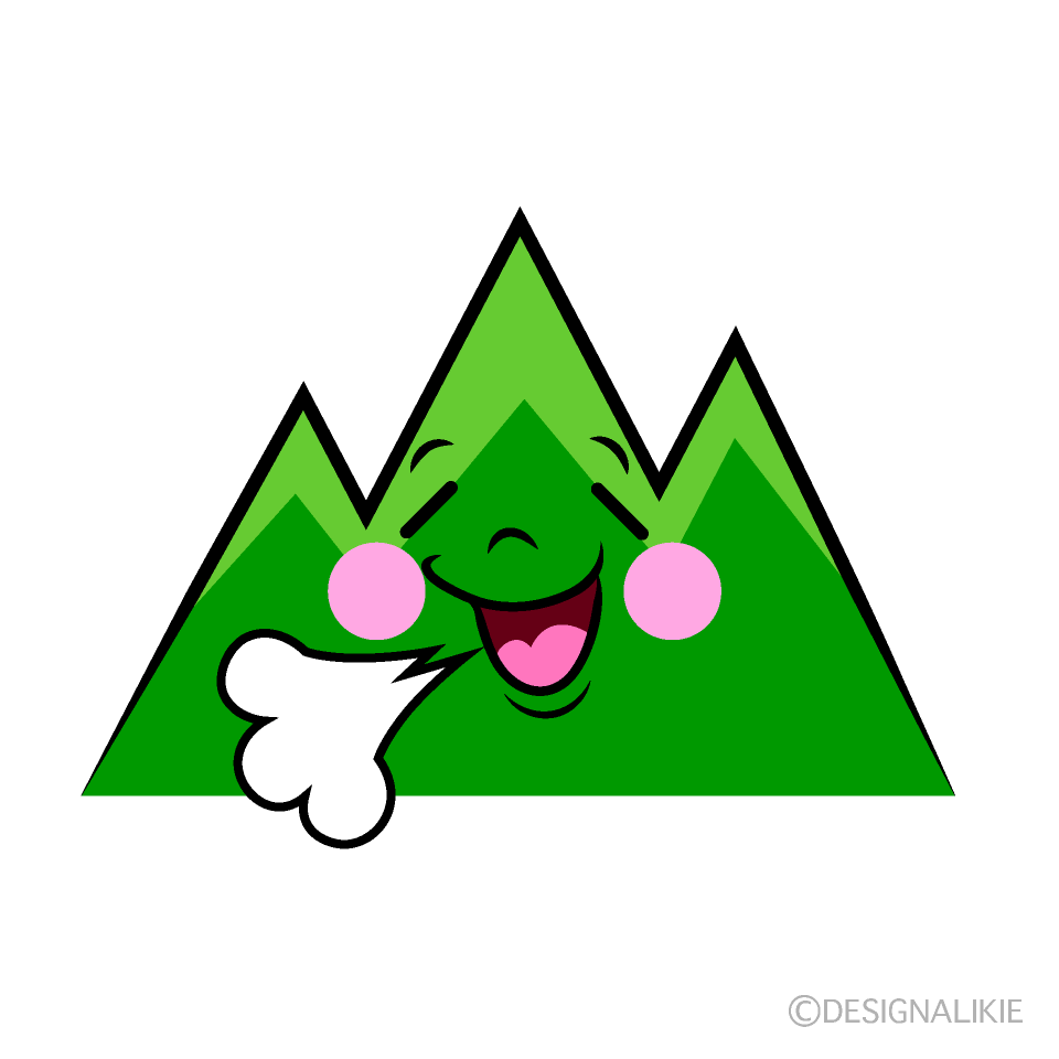 かわいいリラックスする山イラスト