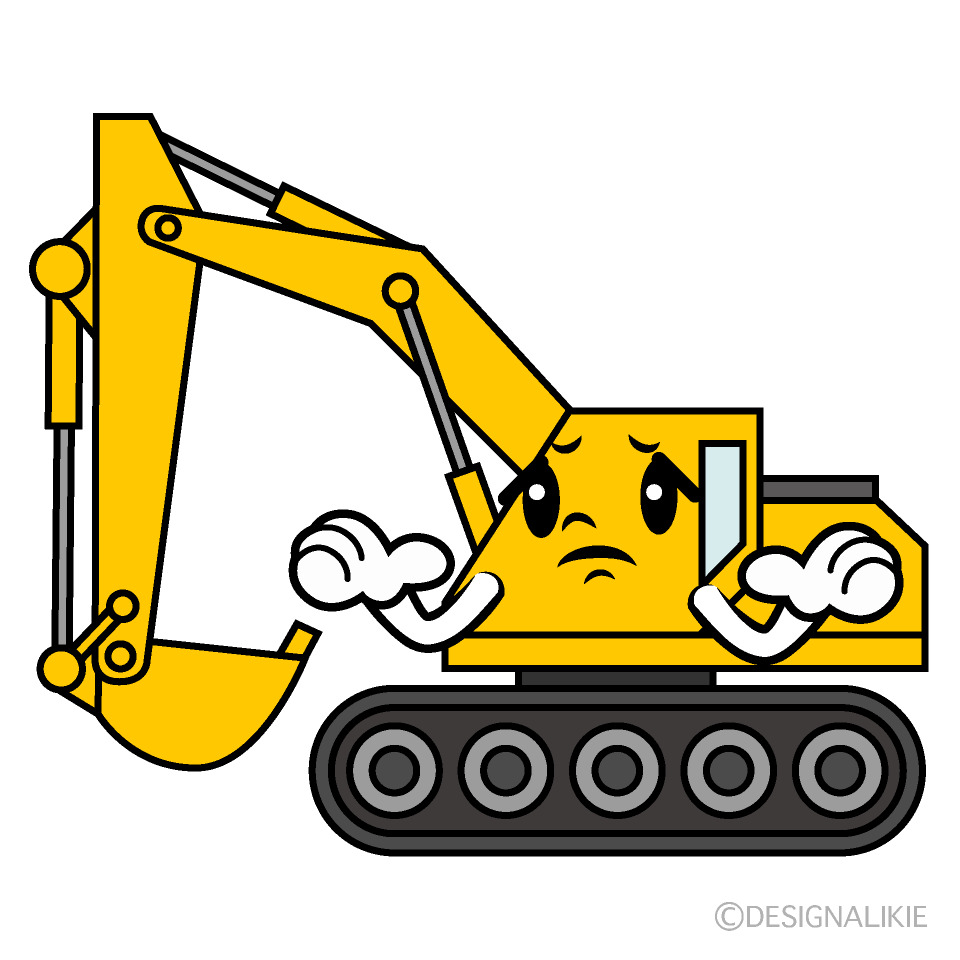 Cute Troubled Excavator Clipart