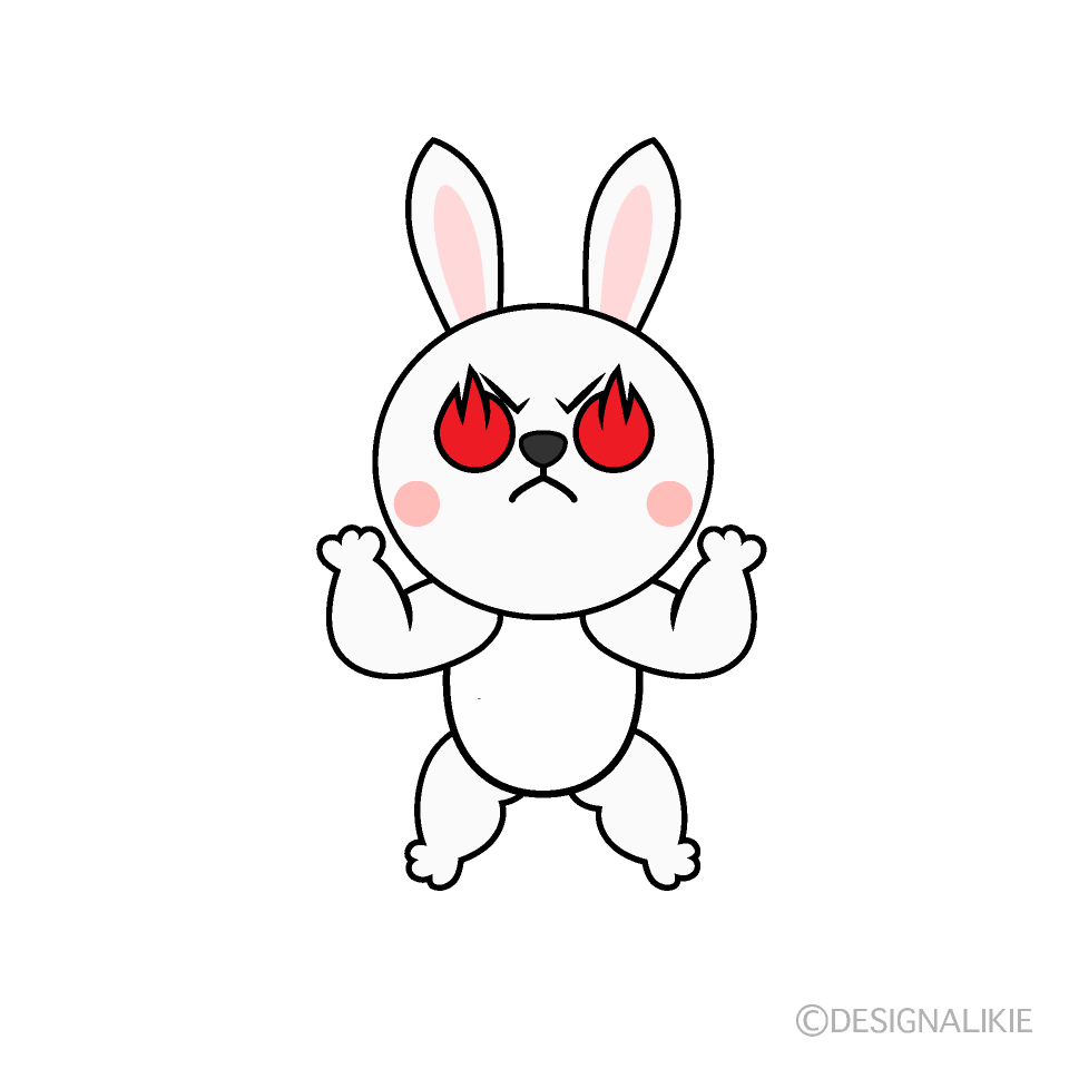 かわいい燃えるウサギイラスト