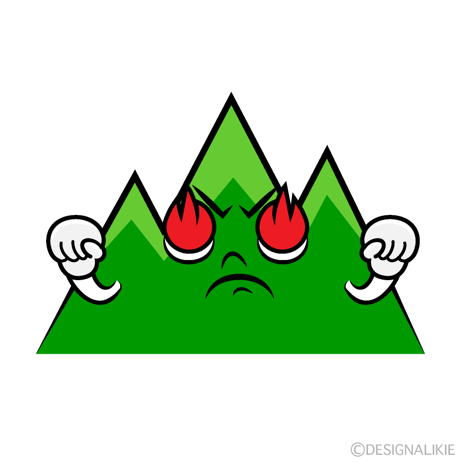 かわいい噴火する火山イラスト