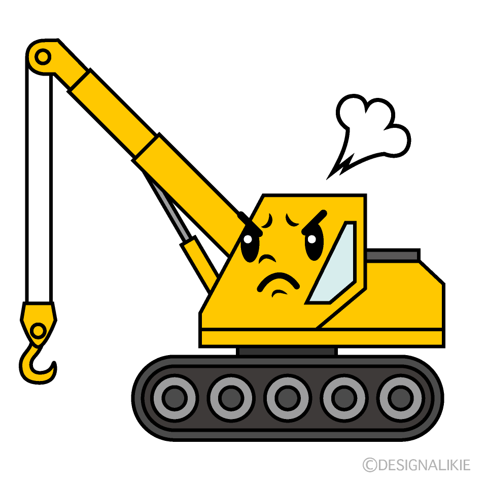 Cute Angry Crane Truck Clipart