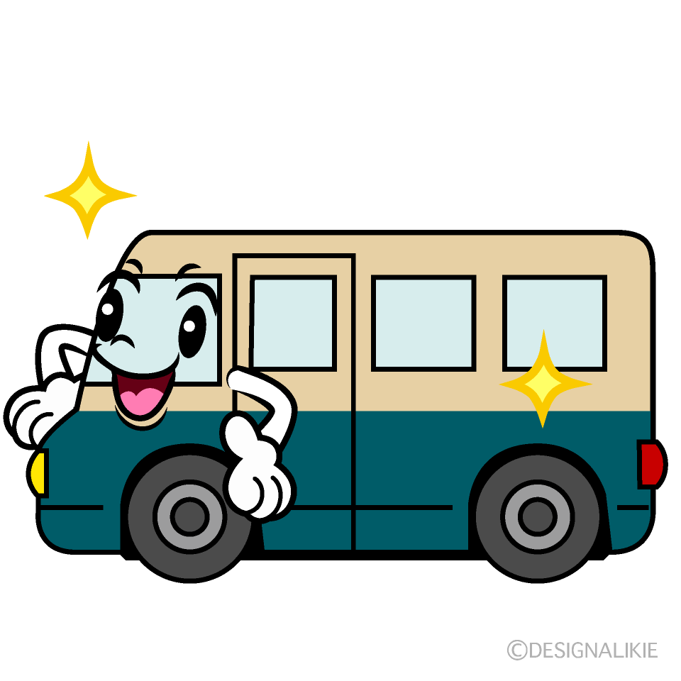 かわいいポーズする宅配車イラスト