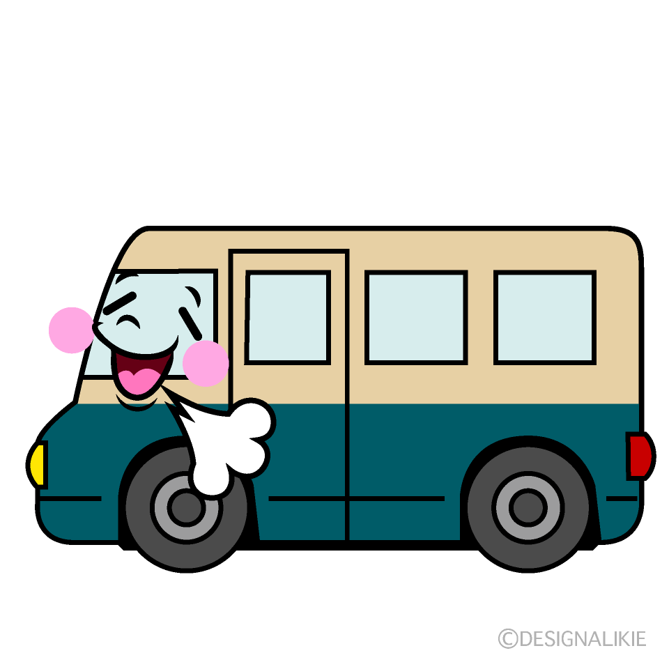 かわいいほっとする宅配車イラスト
