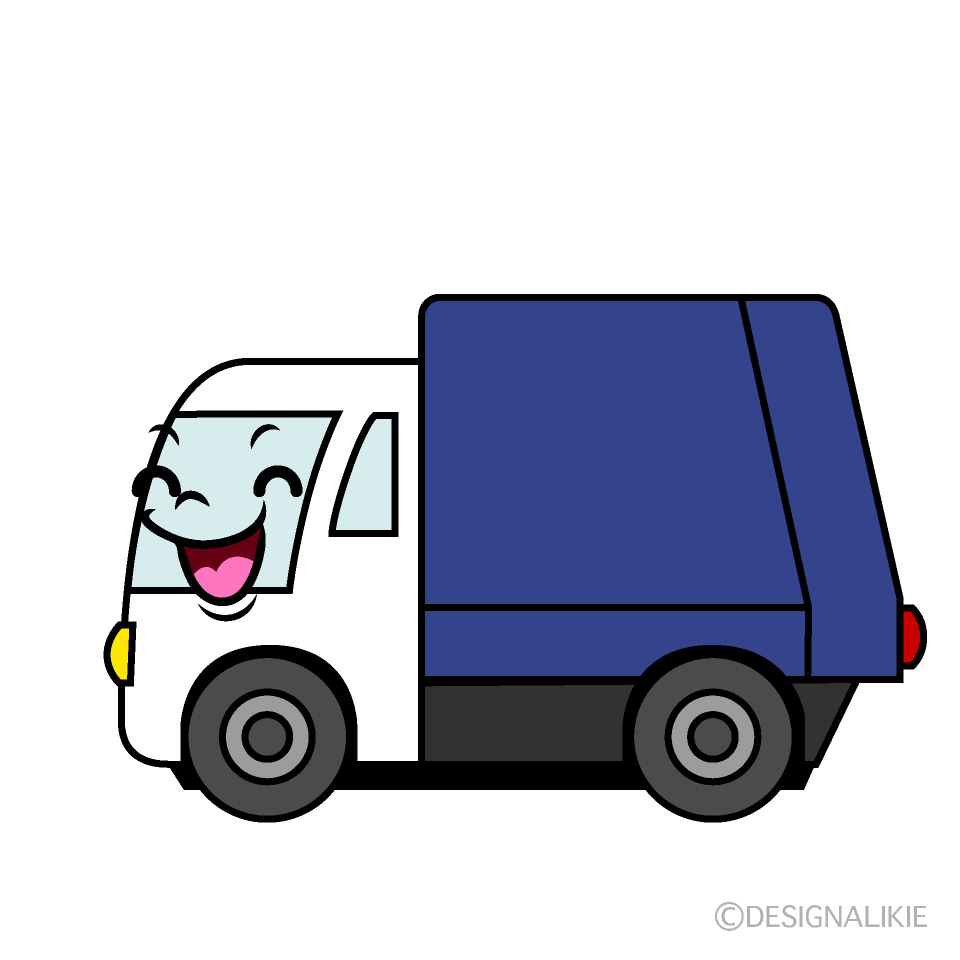 かわいい笑顔の清掃車イラスト