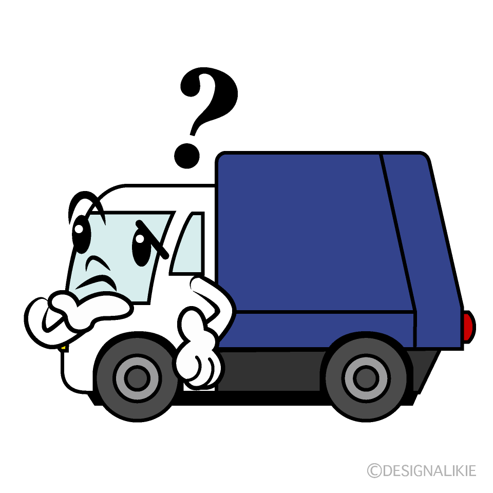 かわいい考える清掃車イラスト
