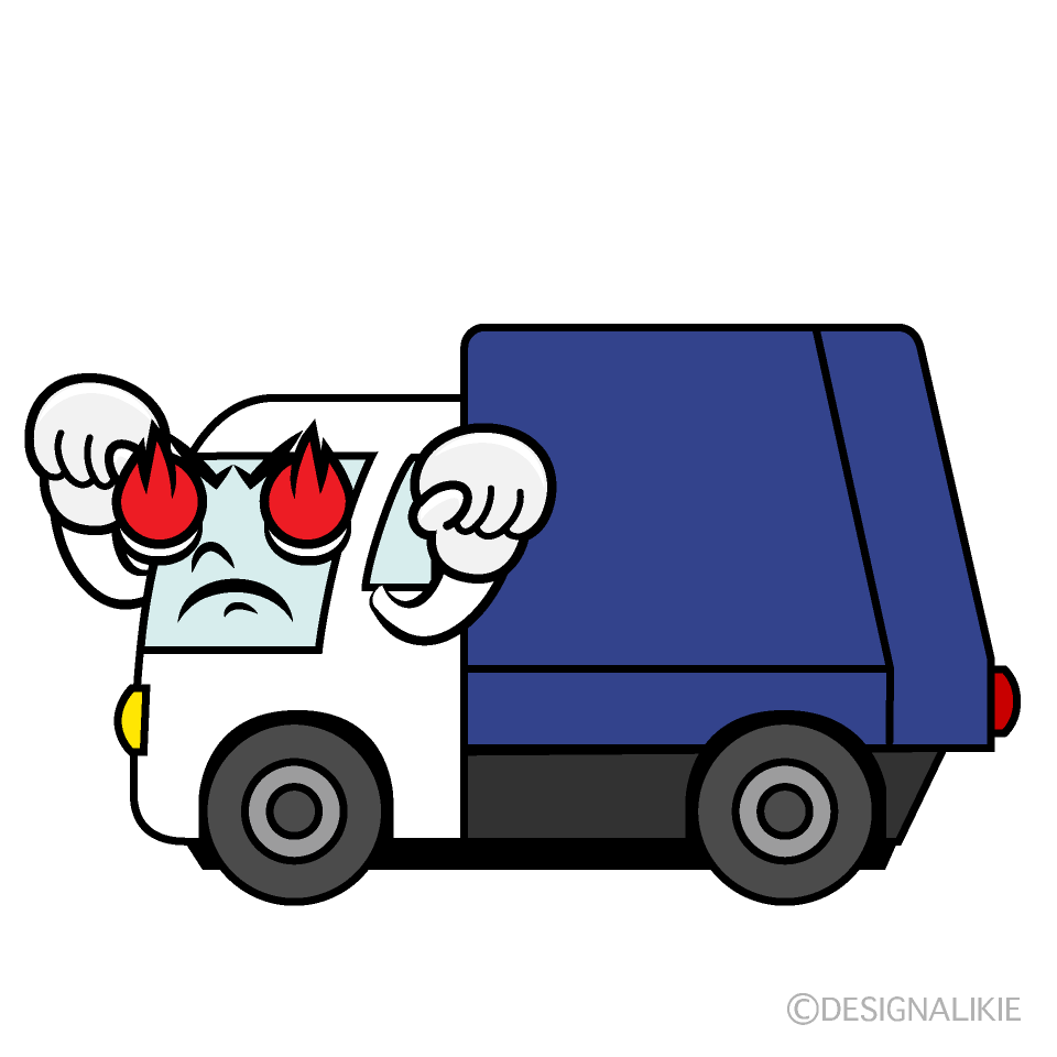 かわいい熱意の清掃車イラスト
