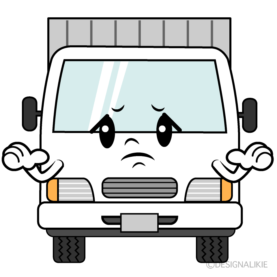 かわいい困る中型トラックイラスト