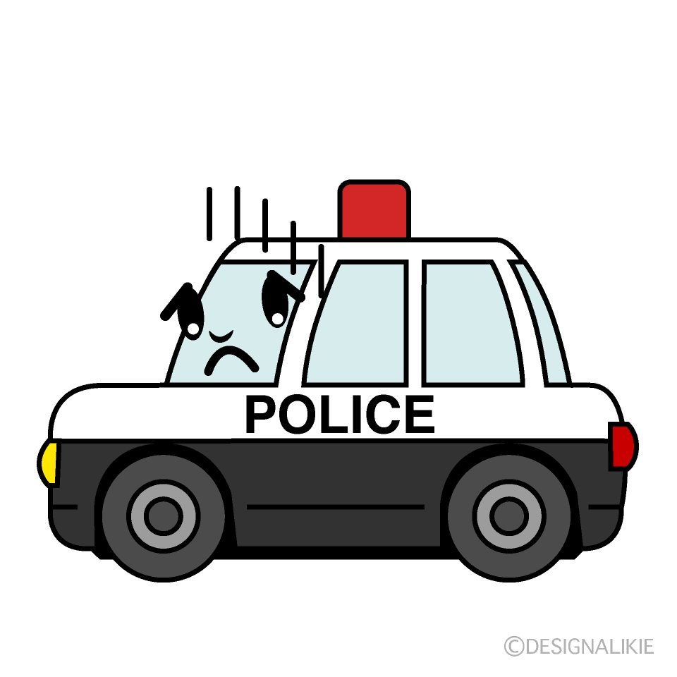 かわいいお辞儀する警察パトカーイラスト