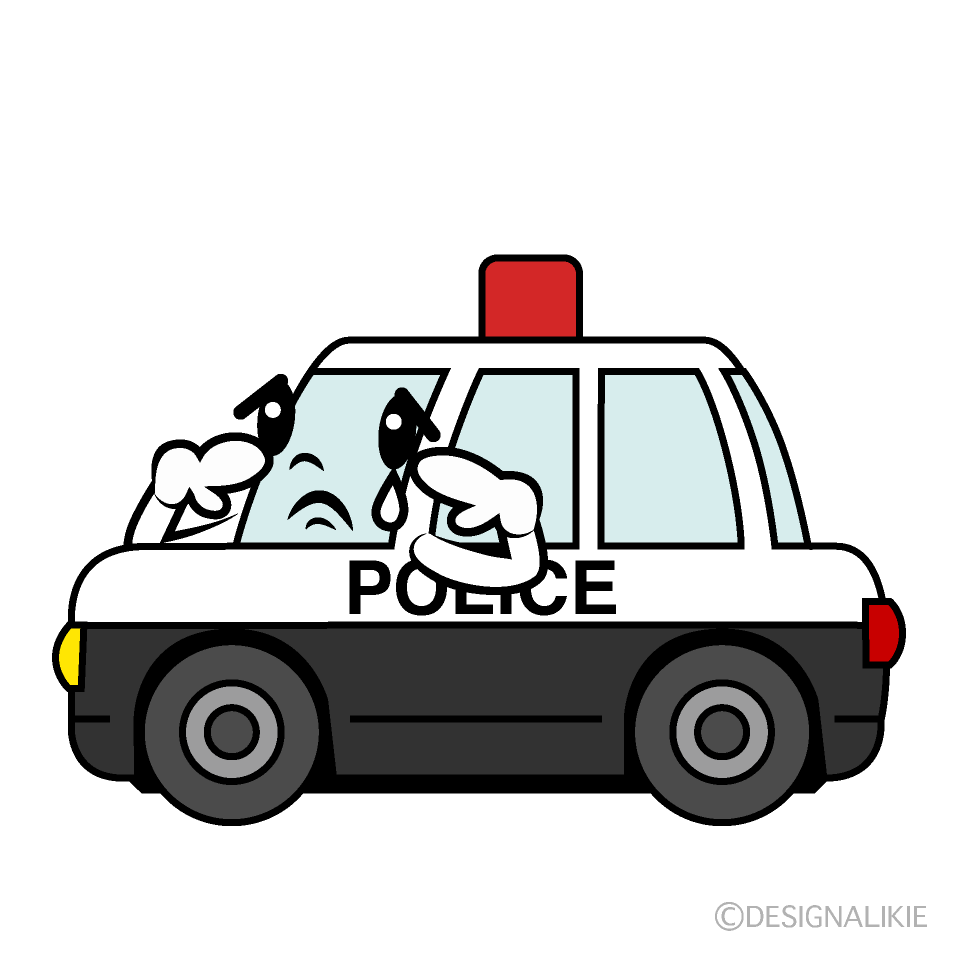 Cute Sad Police Car Clipart