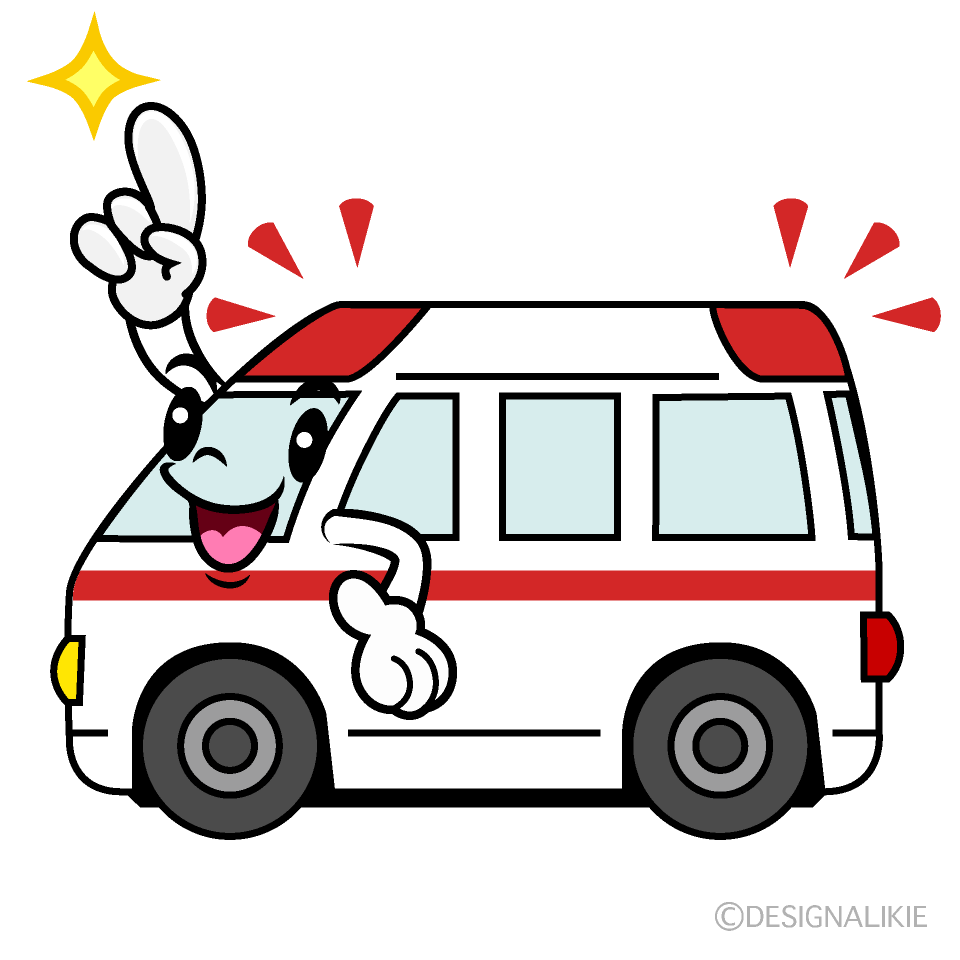 Cute Pointing Ambulance Clipart