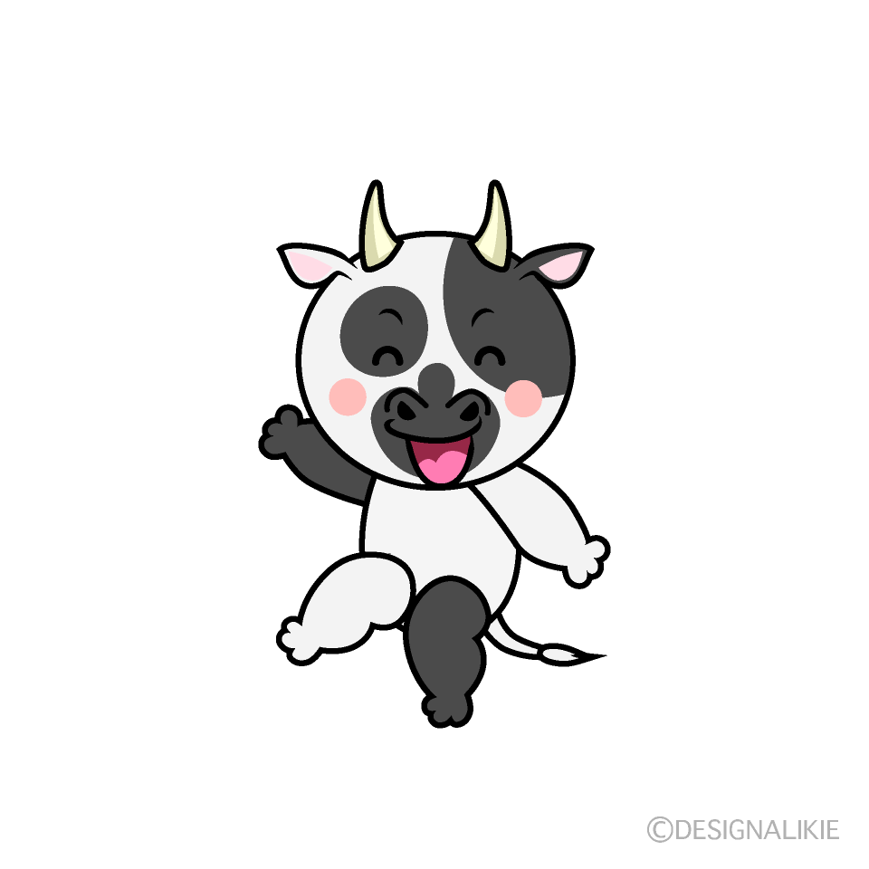 かわいい笑顔のウシイラスト