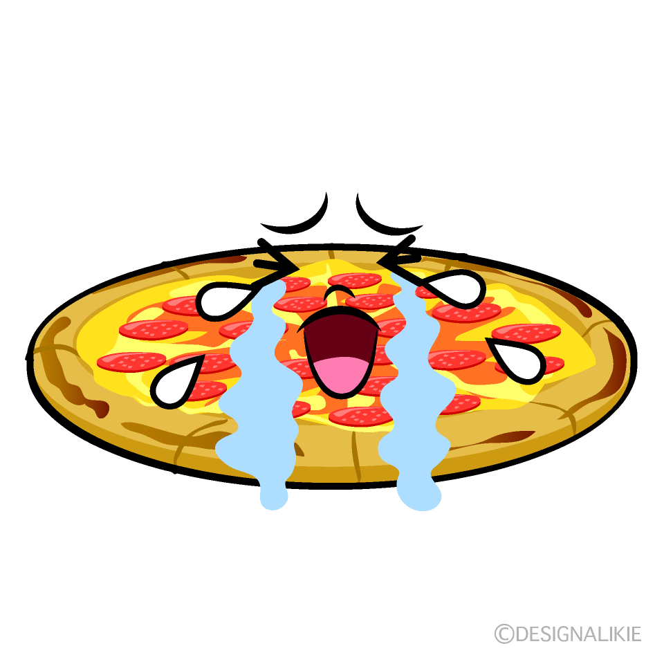 かわいい泣くホールピザイラスト