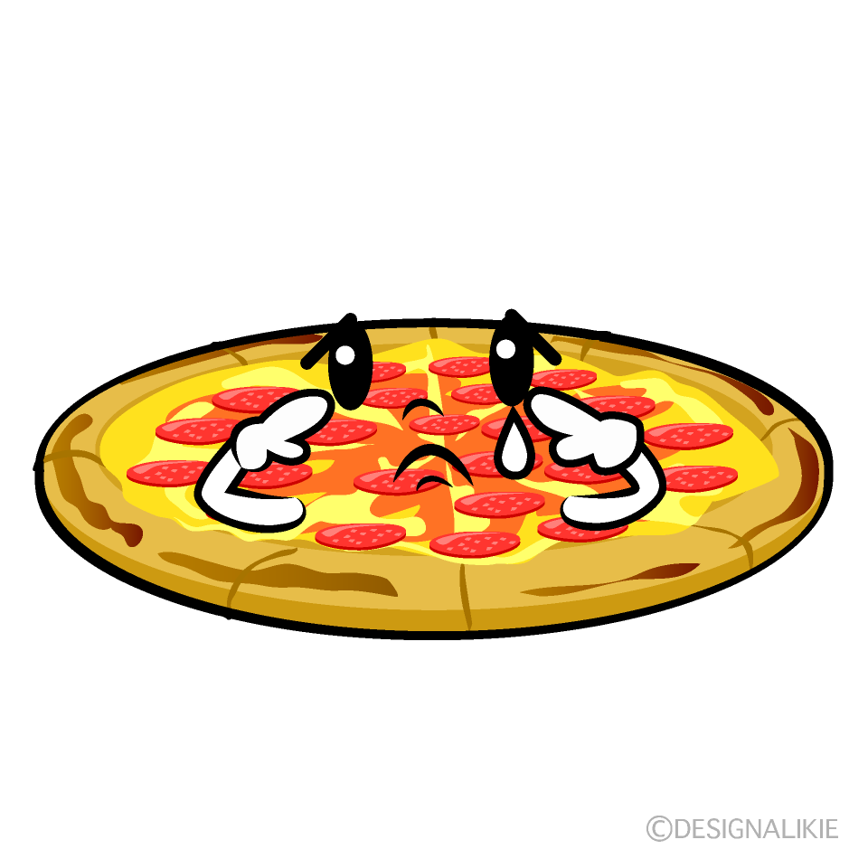 かわいい悲しいホールピザイラスト