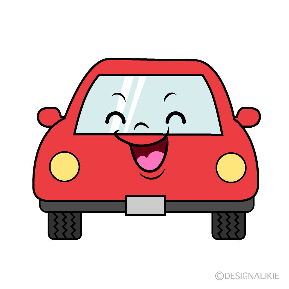 かわいい笑顔の車イラスト