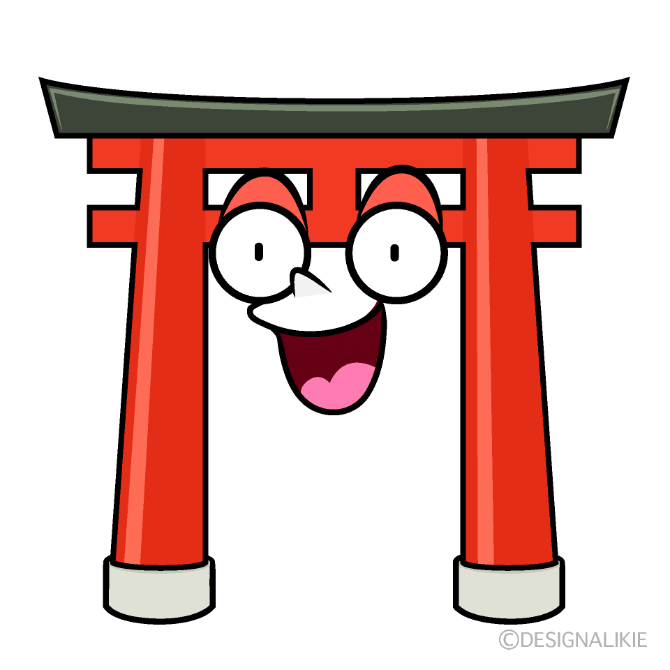 Cute Surprised Torii Gate Clipart
