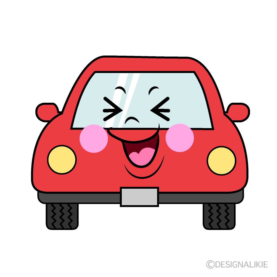 かわいい笑う車イラスト