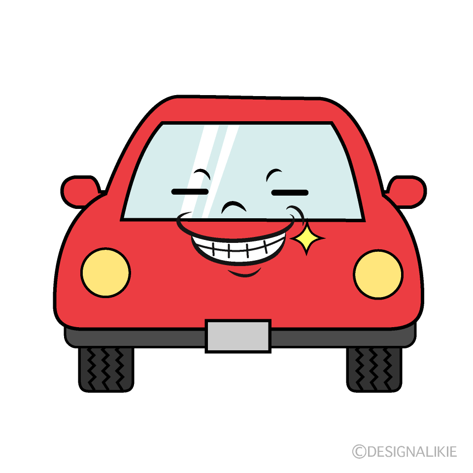 かわいいニヤリとする車イラスト