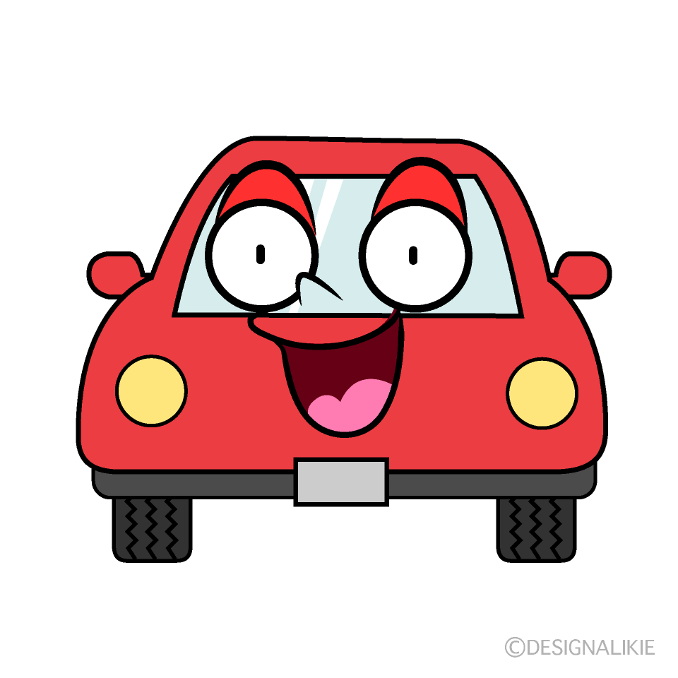 かわいい驚く車イラスト