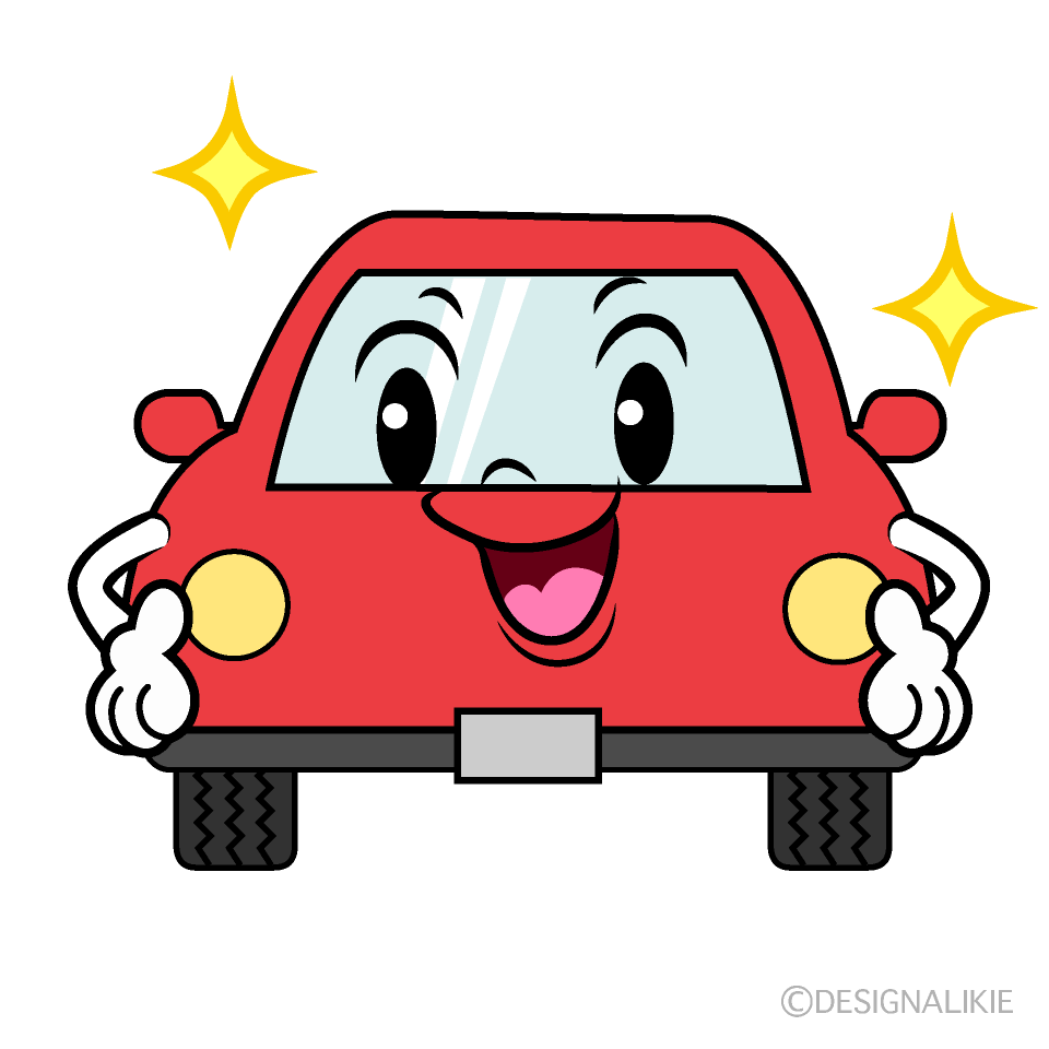 かわいい自信満々な車イラスト