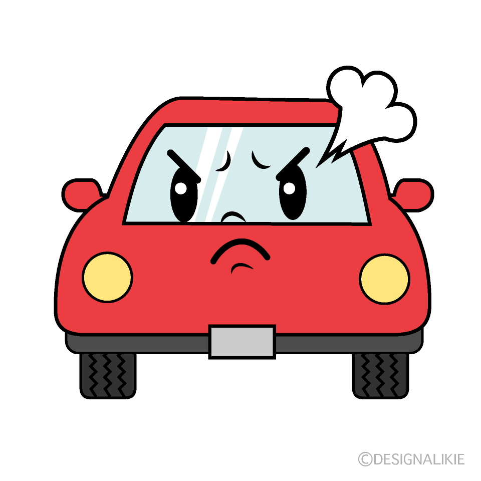 かわいい怒る車イラスト