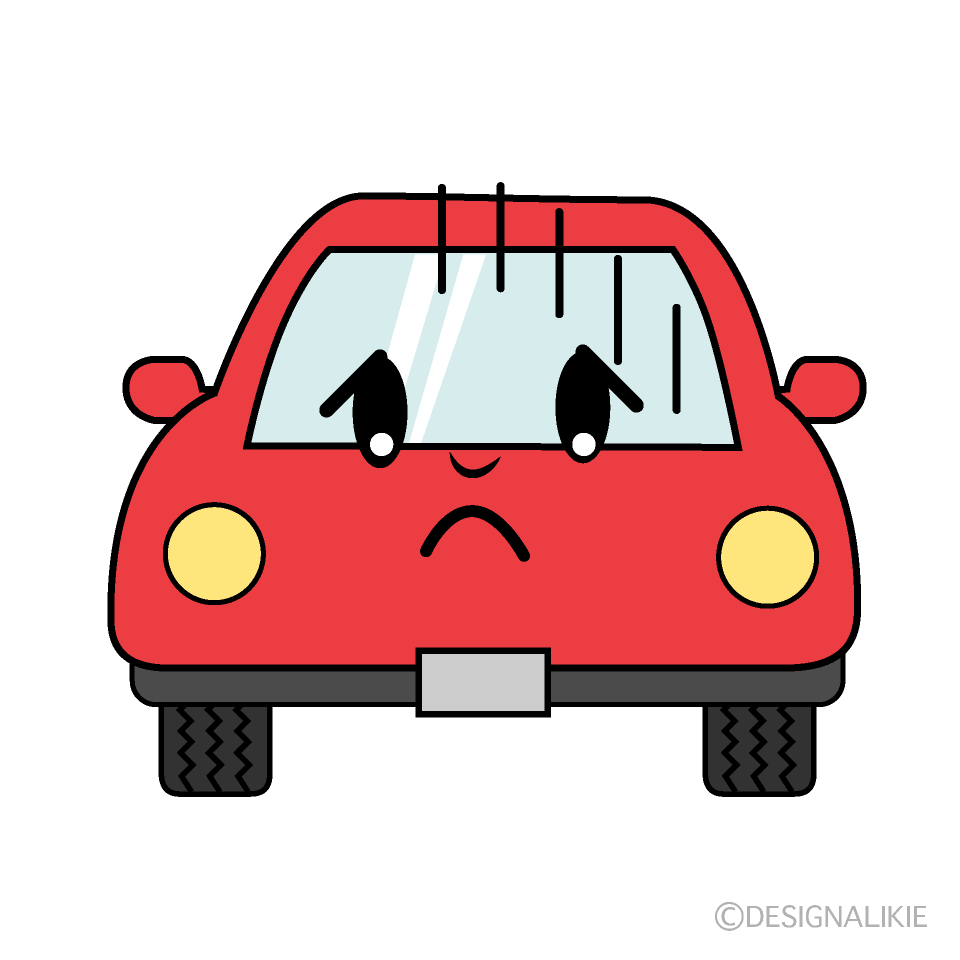 かわいい落ち込む車イラスト