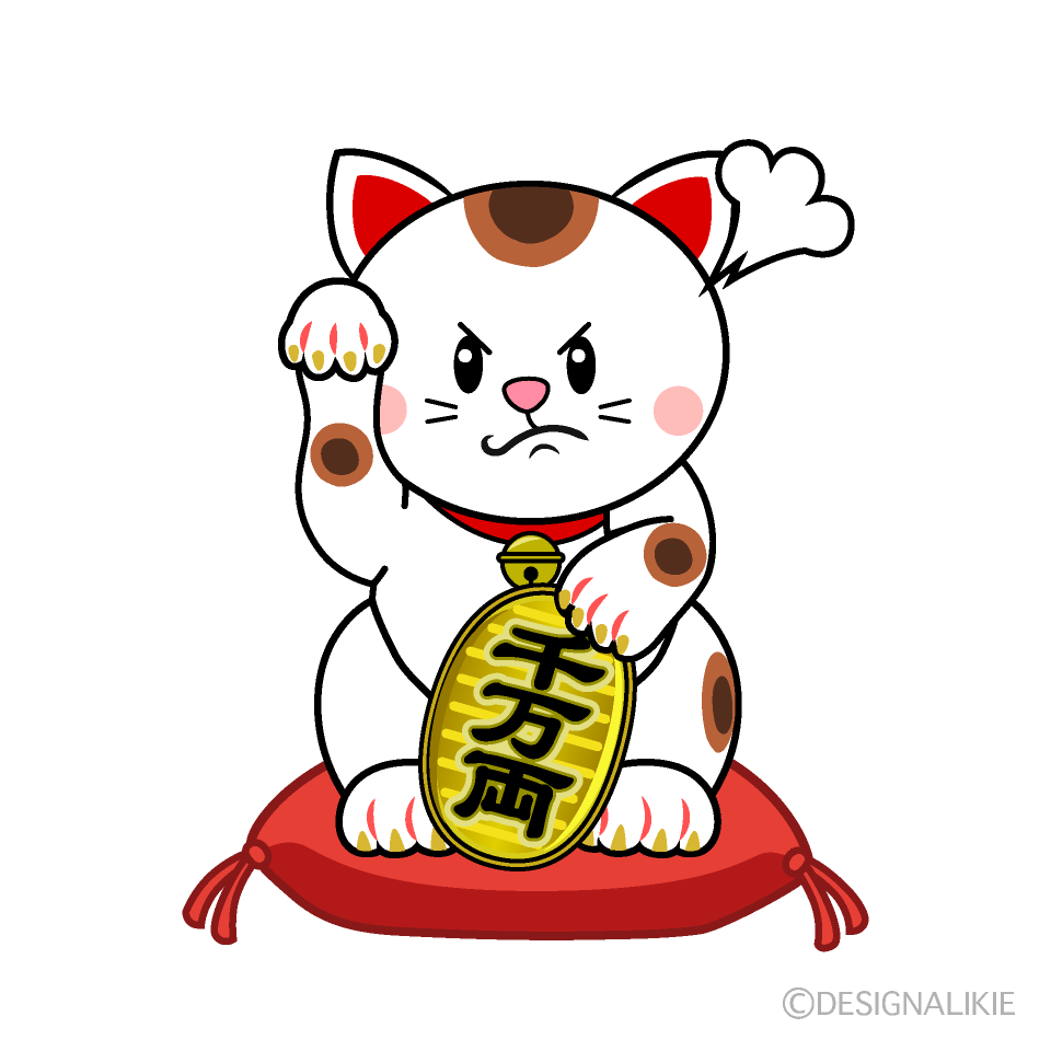 Cute Angry Maneki-neko Clipart