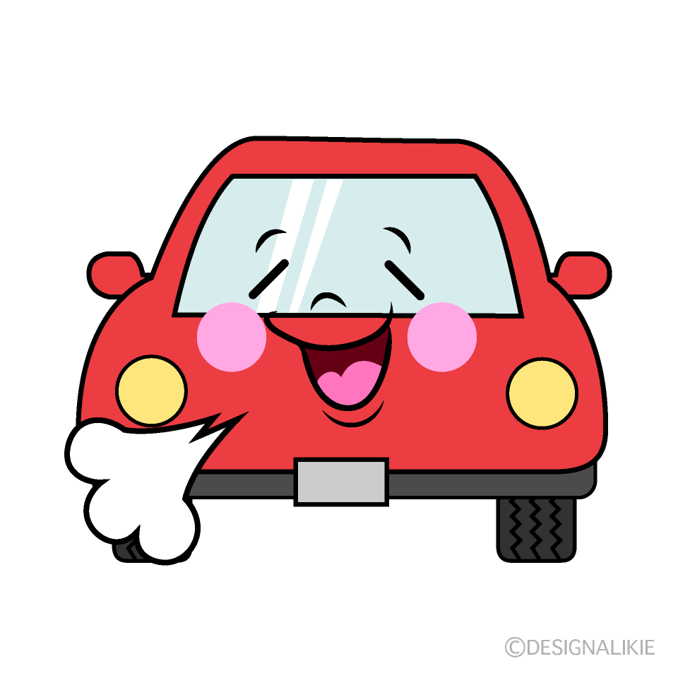 かわいいリラックスする車イラスト