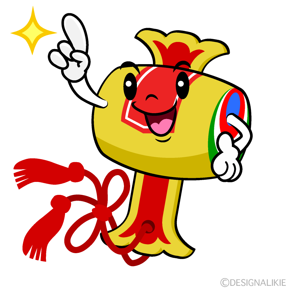 かわいい指差しする打ち出の小槌イラスト