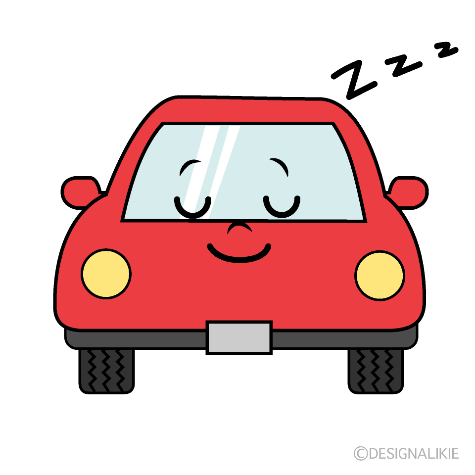 かわいい寝る車イラスト