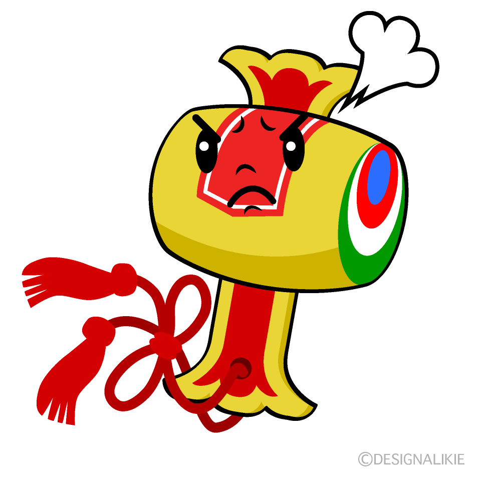 かわいい怒る打ち出の小槌イラスト