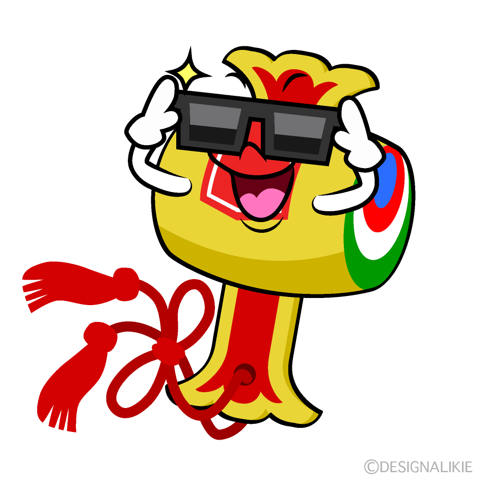 かわいいサングラスの打ち出の小槌イラスト
