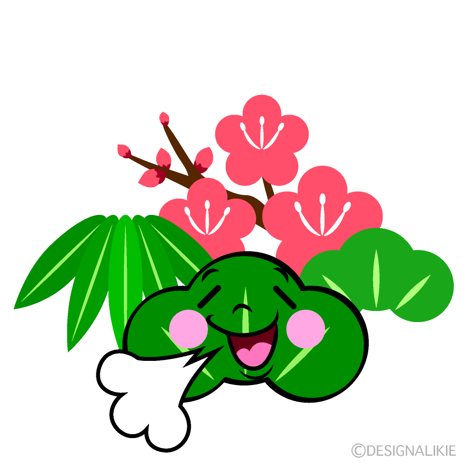 かわいいほっとする松竹梅イラスト