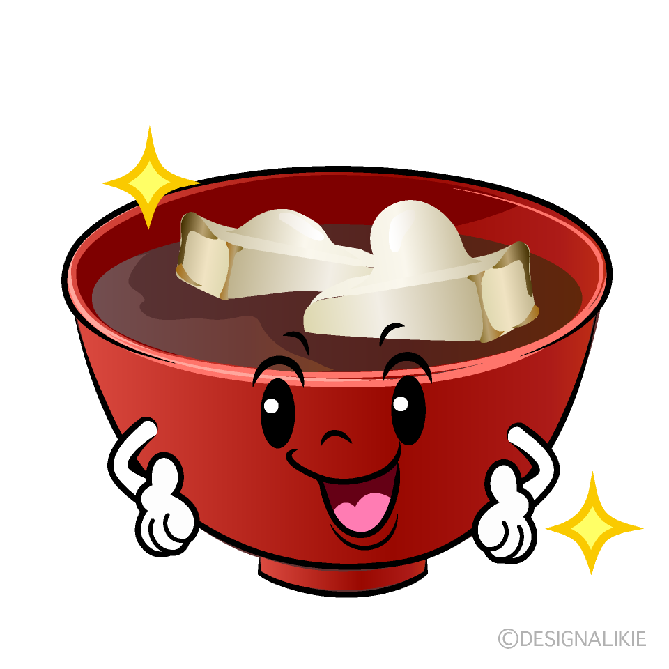 かわいいポーズするおしるこイラスト