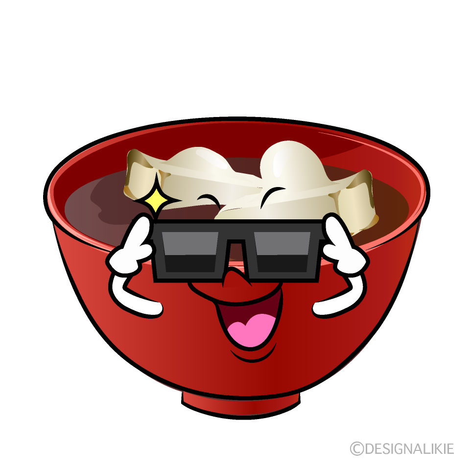 かわいいサングラスのおしるこイラスト