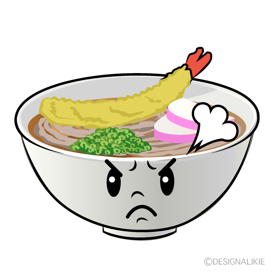かわいい怒る年越しそばイラスト