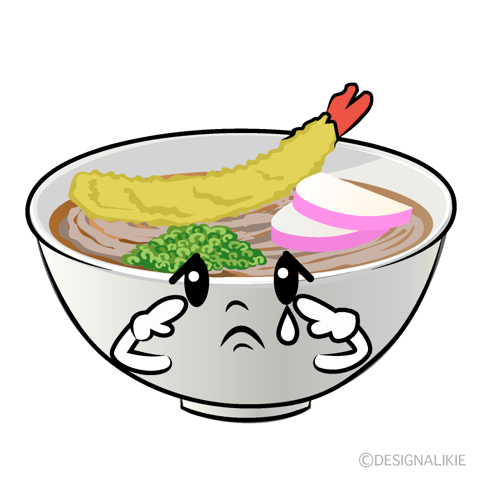 かわいい悲しい年越しそばイラスト