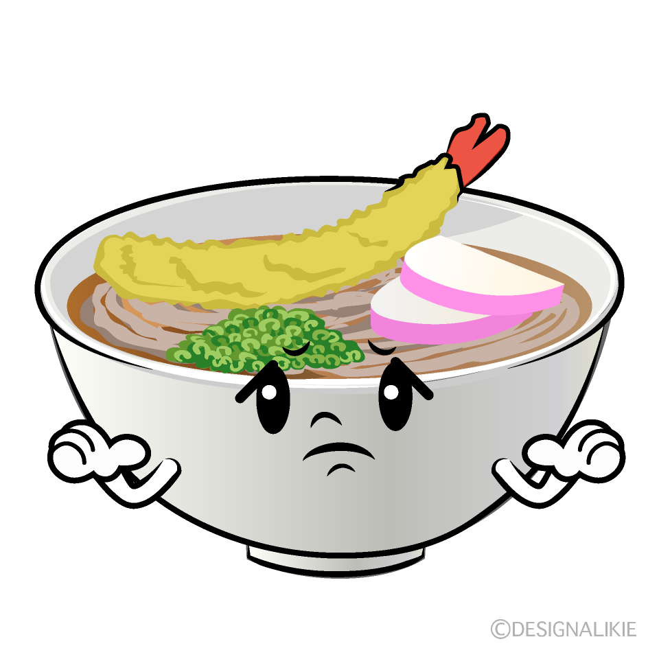 かわいい困る年越しそばイラスト