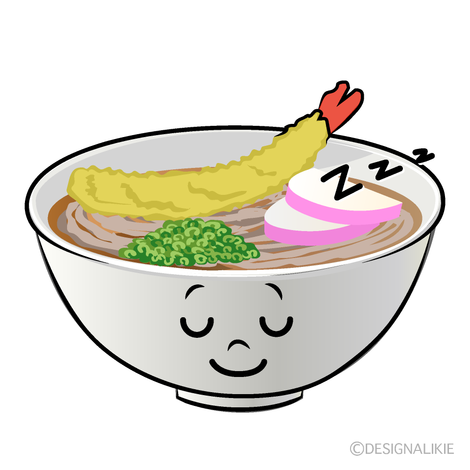 かわいい寝る年越しそばイラスト